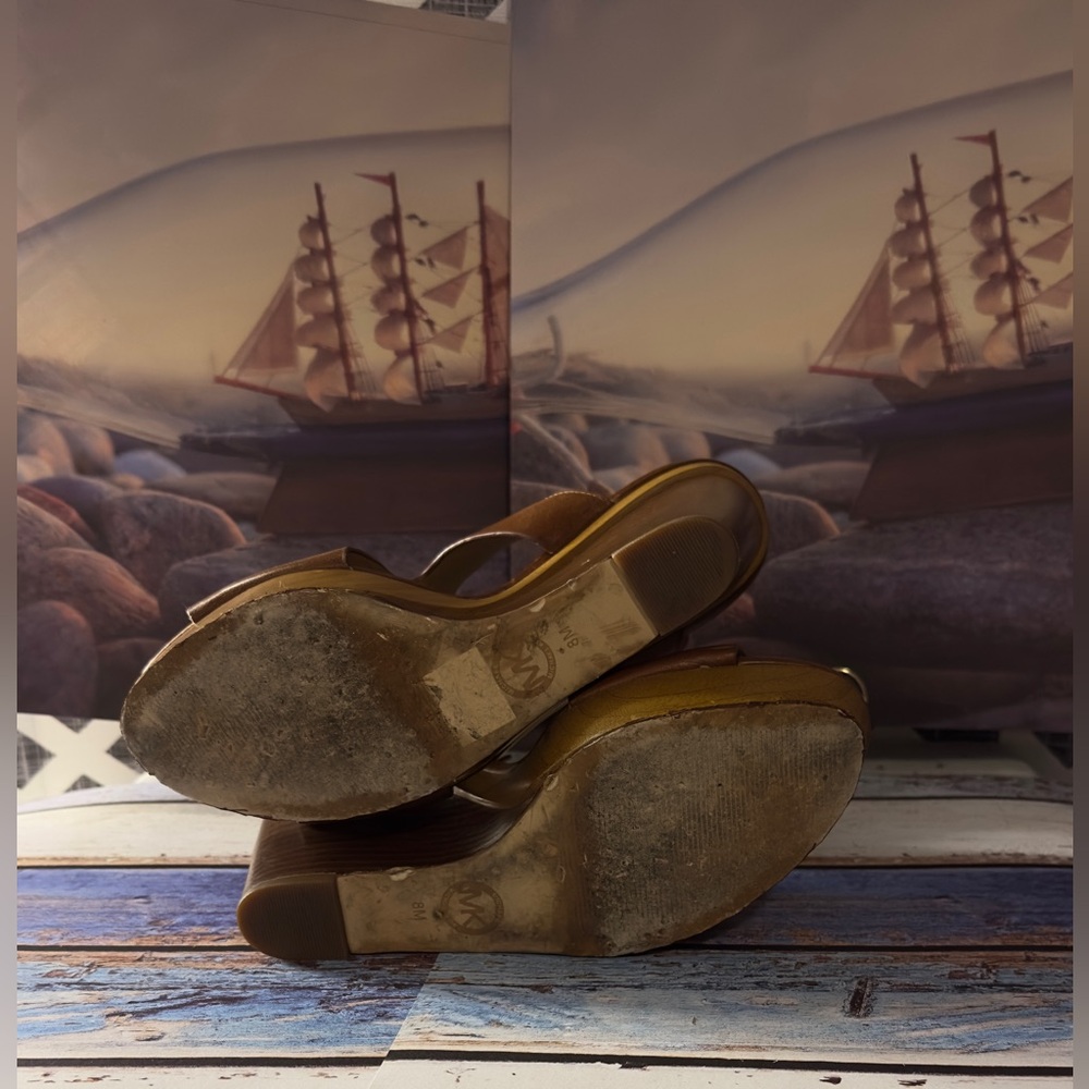 Michael Kors Brown Wedge Sandals - Picture 10 of 10
